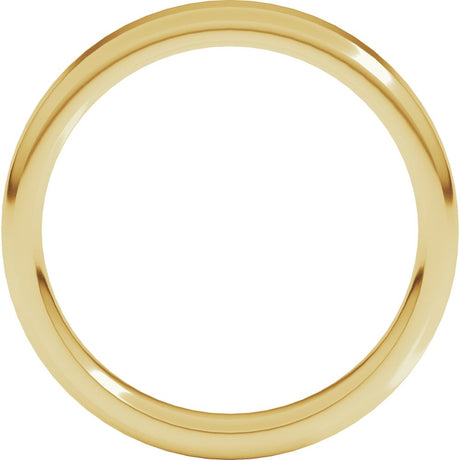 14K Yellow 4 mm Round-Edge Comfort-Fit Flat Band Size 8