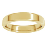 14K Yellow 4 mm Round-Edge Comfort-Fit Flat Band Size 8