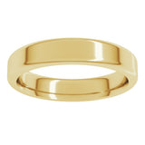 14K Yellow Gold 4 mm Round-Edge Comfort-Fit Flat Band Size 7.5