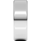 14K White 7 mm Round-Edge Comfort-Fit Flat Band