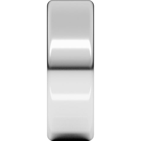 14K White Gold 7 mm Round-Edge Comfort-Fit Flat Band
