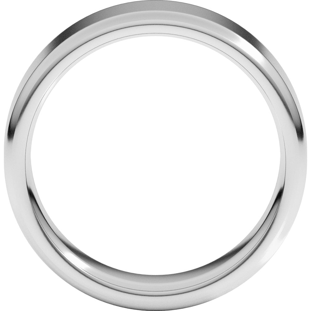 14K White 7 mm Round-Edge Comfort-Fit Flat Band Size 9