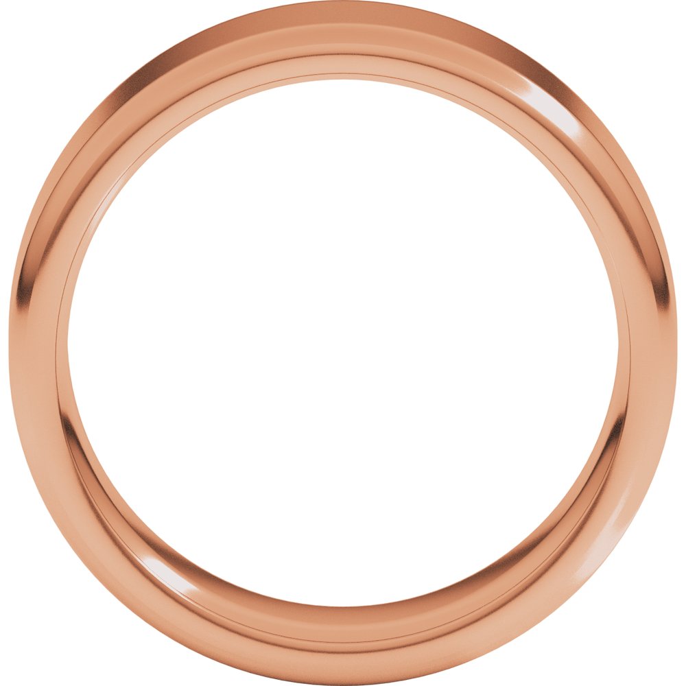 14K Rose Gold 7 mm Round-Edge Comfort-Fit Flat Band Size 8