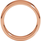14K Rose Gold 7 mm Round-Edge Comfort-Fit Flat Band Size 8