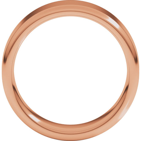 14K Rose Gold 7 mm Round-Edge Comfort-Fit Flat Band Size 8