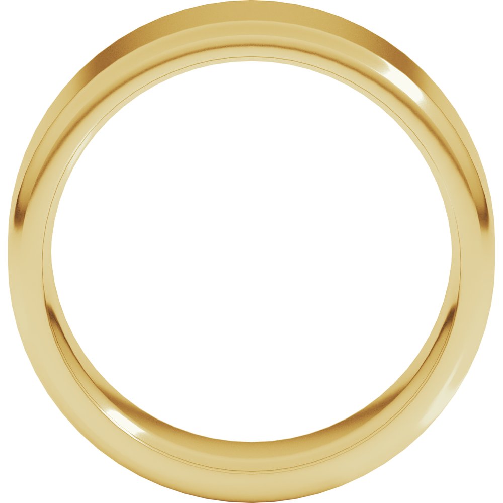 14K Yellow Gold 8 mm Round-Edge Comfort-Fit Flat Band Size 6.5