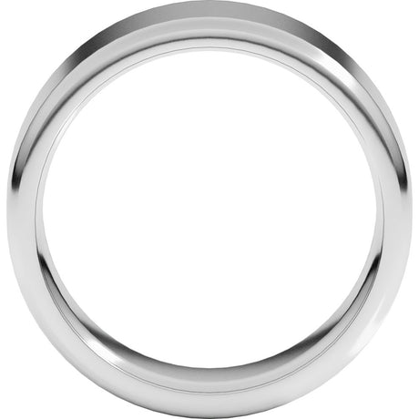 14K White Gold 8 mm Round-Edge Comfort-Fit Flat Band Size 7