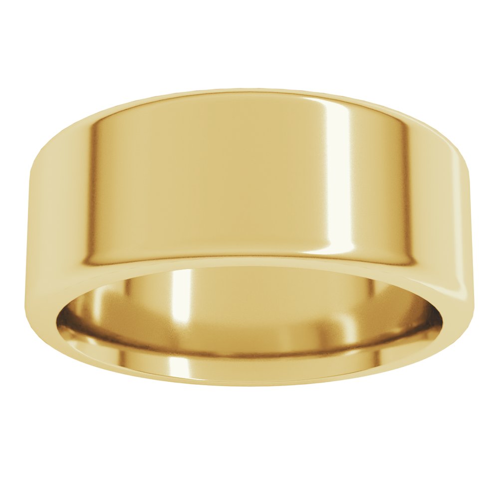 14K Yellow 8 mm Flat Comfort Fit Round Edge Band