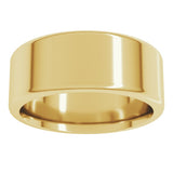 14K Yellow Gold 8 mm Round-Edge Comfort-Fit Flat Band Size 6.5