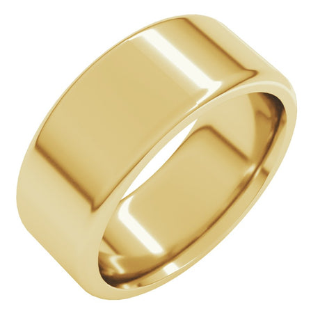 14K Yellow 8 mm Round-Edge Comfort-Fit Flat Band Size 5