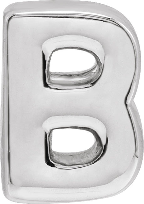 Sterling Silver Block Initial B Slide Pendant