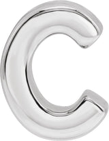 Sterling Silver Block Initial C Slide Pendant