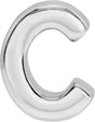 14K White Block Initial C Slide Pendant