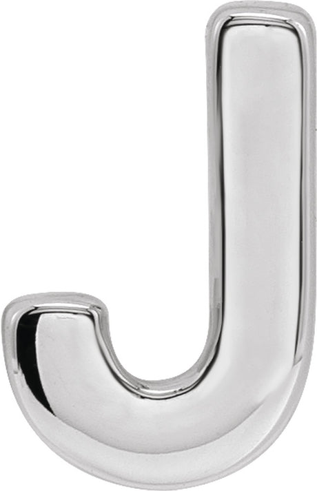 Sterling Silver Block Initial J Slide Pendant