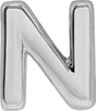 14K White Block Initial N Slide Pendant