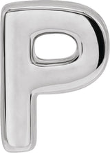 14K White Block Initial P Slide Pendant