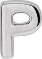 14K White Block Initial P Slide Pendant