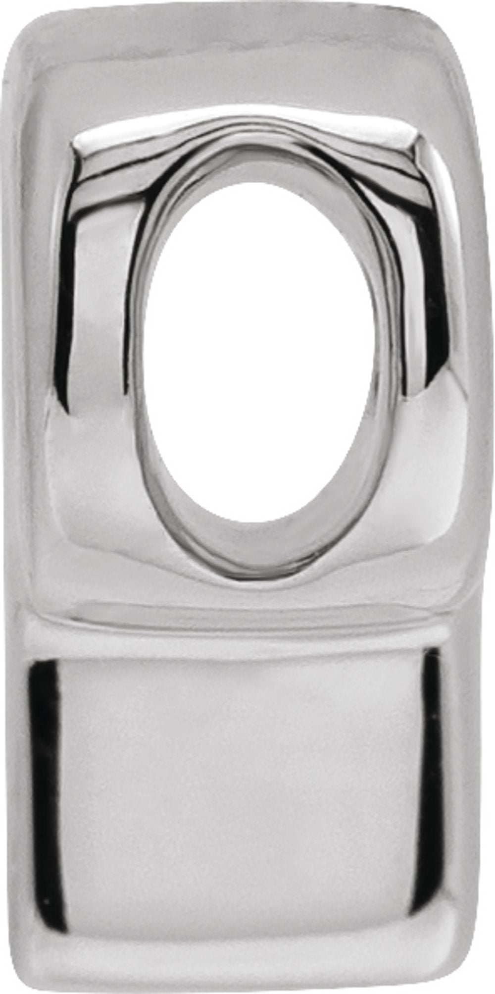 14K White Block Initial P Slide Pendant