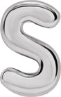 Sterling Silver Block Initial S Slide Pendant