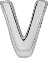 Sterling Silver Block Initial V Slide Pendant