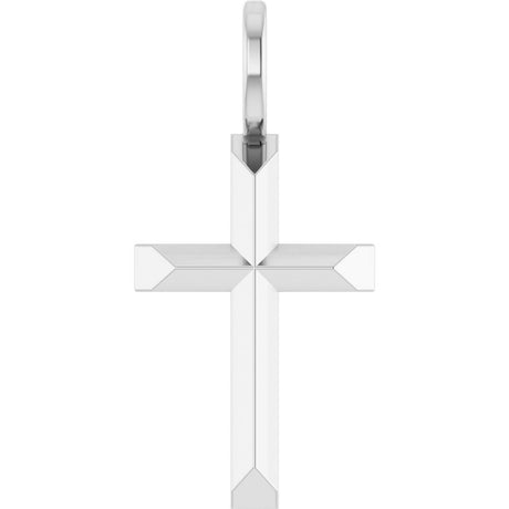 Platinum Knife-Edge Cross Pendant