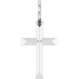 14K White Knife-Edge Cross Pendant