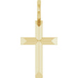 18K Yellow Gold-Plated Sterling Silver Knife-Edge Cross Charm/Pendant