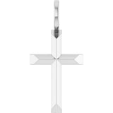 Sterling Silver Knife-Edge Cross Charm/Pendant