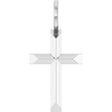 14K White Knife-Edge Cross Pendant