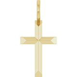 14K Yellow Gold Knife-Edge Cross Charm/Pendant