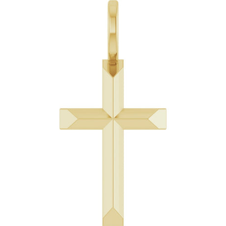 14K Yellow Gold Knife-Edge Cross Charm/Pendant