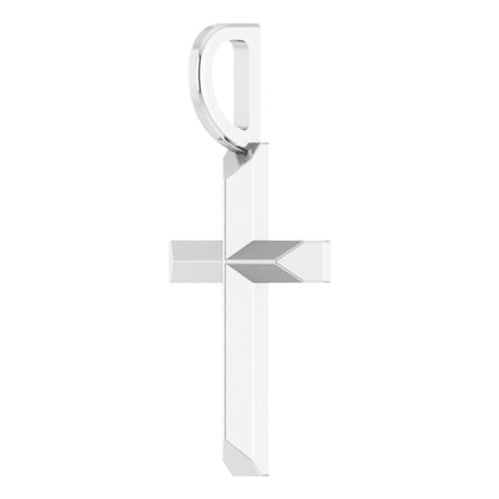 Sterling Silver Knife-Edge Cross Pendant