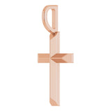 14K Rose Knife-Edge Cross Pendant