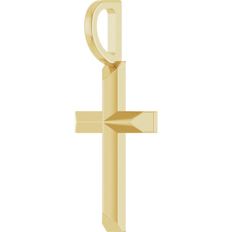 14K Yellow Gold Knife-Edge Cross Charm/Pendant