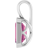 14K White Gold Natural Pink Tourmaline Pendant