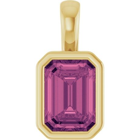 14K Yellow Gold Natural Pink Tourmaline Pendant