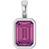 14K White Gold Natural Pink Tourmaline Pendant
