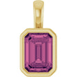 14K Yellow Gold Natural Pink Tourmaline Pendant