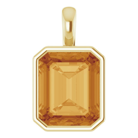 14K Yellow Natural Citrine Pendant