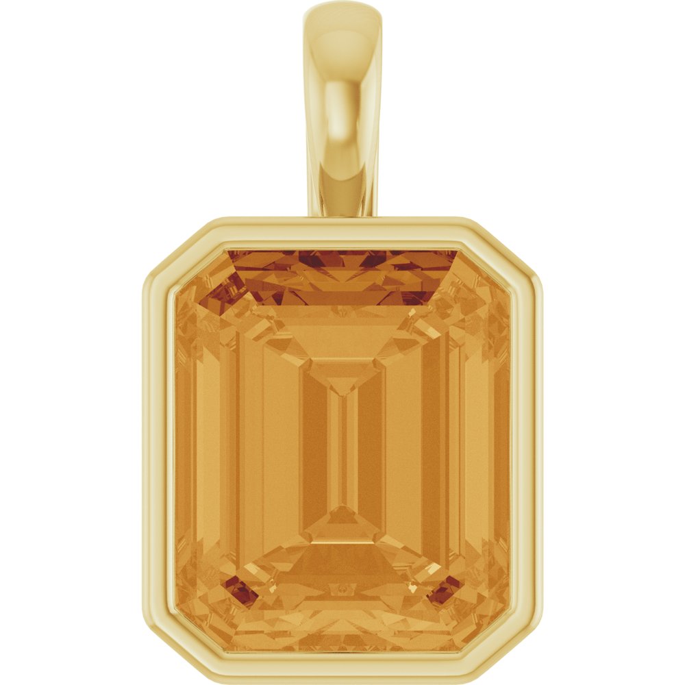 14K Yellow Gold Natural Citrine Pendant