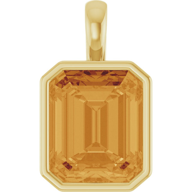 14K Yellow Gold Natural Citrine Pendant