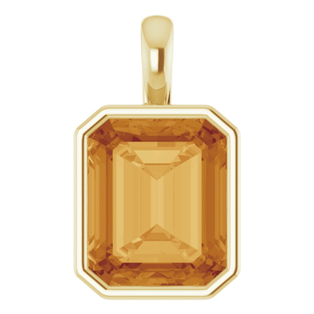 14K Yellow Natural Citrine Pendant