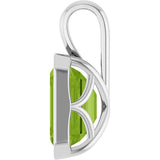 14K White Gold Natural Peridot Pendant