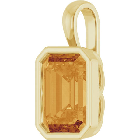 14K Yellow Gold Natural Citrine Pendant