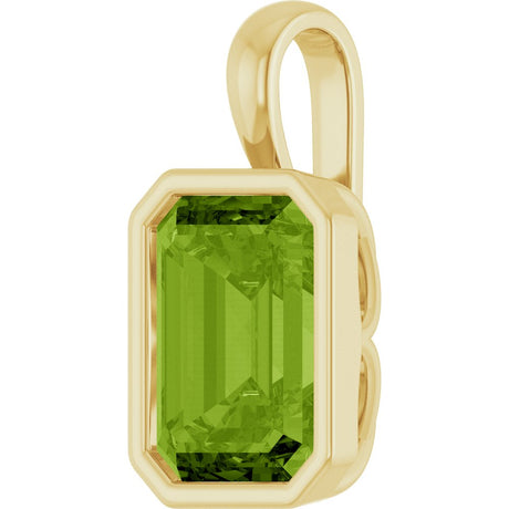 14K Yellow Gold Natural Peridot Pendant