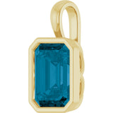 14K Yellow Gold Natural London Blue Topaz Pendant