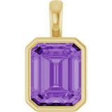 14K Yellow Lab-Grown Purple Sapphire Pendant