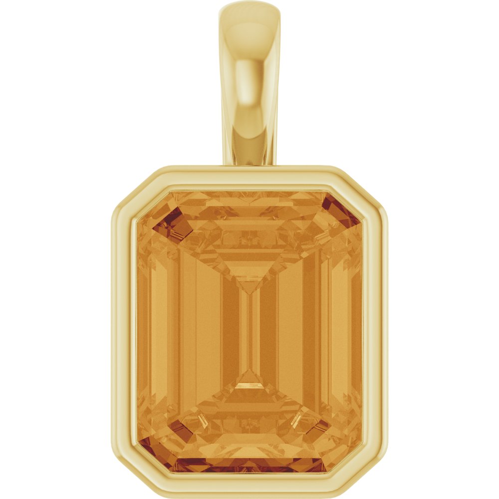 14K Yellow Natural Citrine Pendant