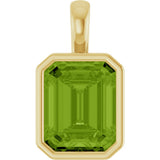 14K Yellow Gold Natural Peridot Pendant
