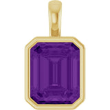 14K Yellow Natural Amethyst Pendant